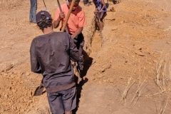 Digging ditch for new water pipes in Betroka