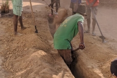 Digging ditch for new water pipes in Betroka