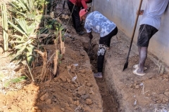 Digging ditch for new water pipes in Betroka